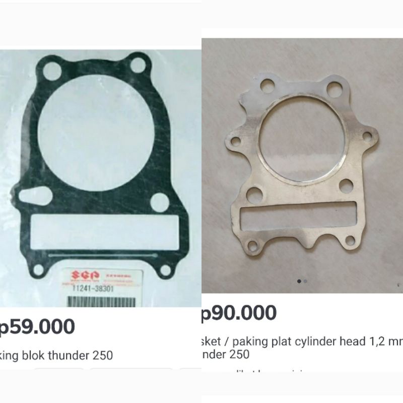 paking fullset thunder 250 cc