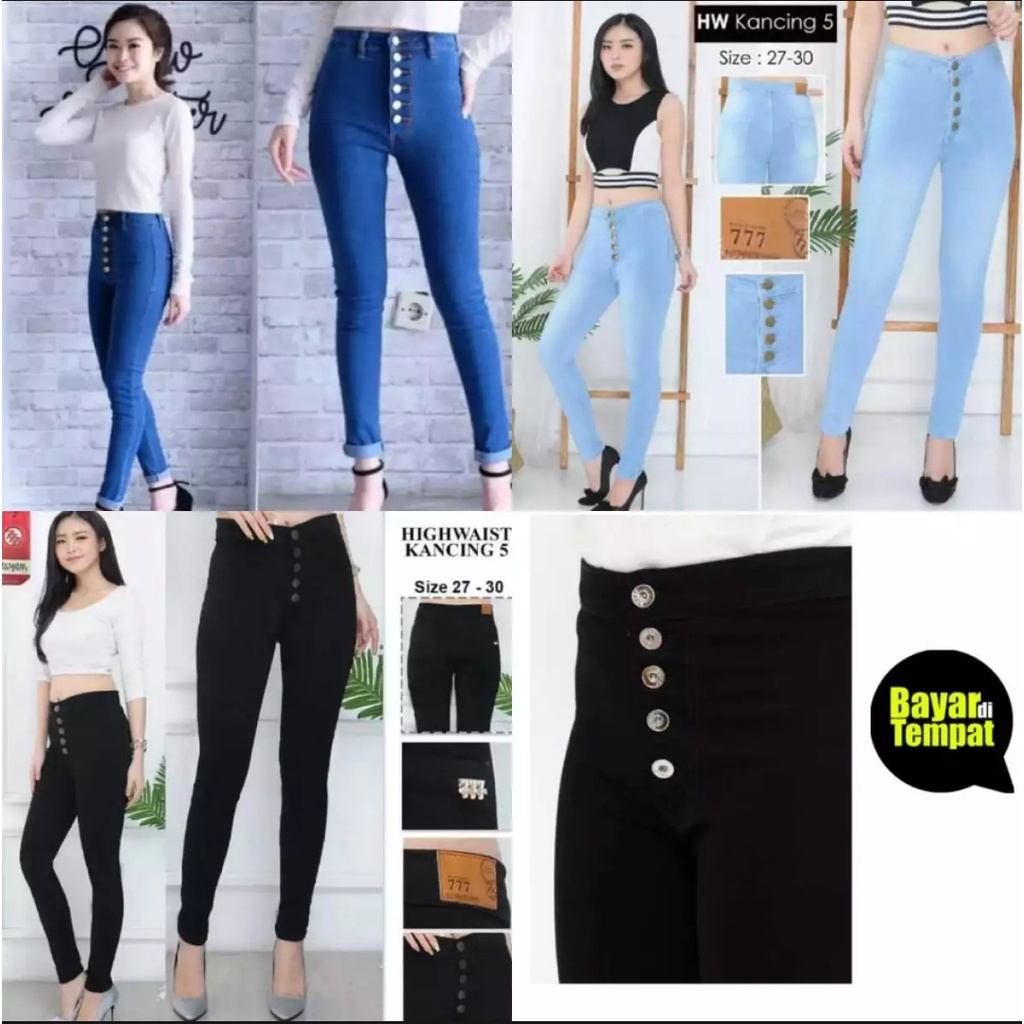 celana jeans wanita kancing