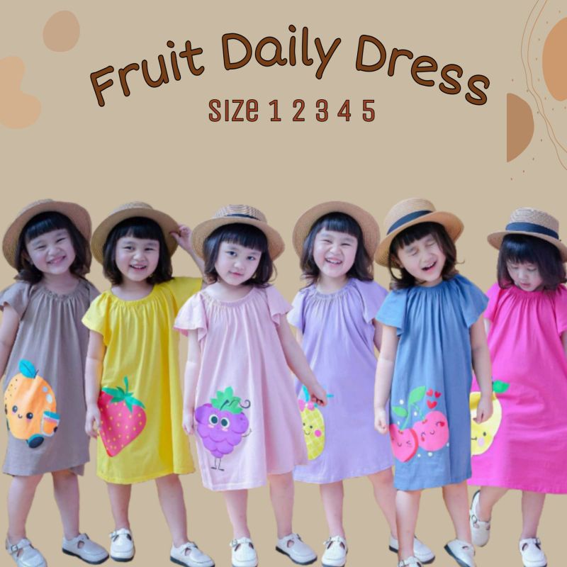 daily dress kaos anak perempuan usia 1 2 3 4 5 tahun / baju daster harian santai anak perpuan lucu