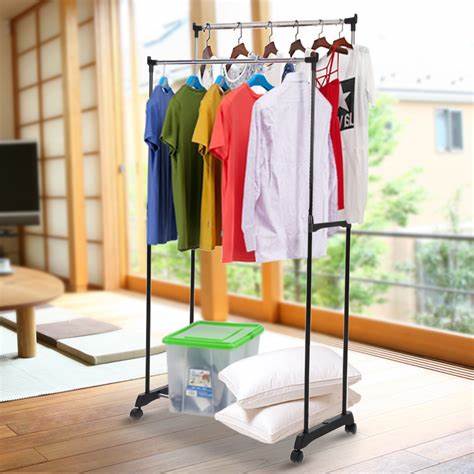 STAND HANGER DOUBLE GAWANG BESI GANTUNGAN BAJU [SWEETSPACE]