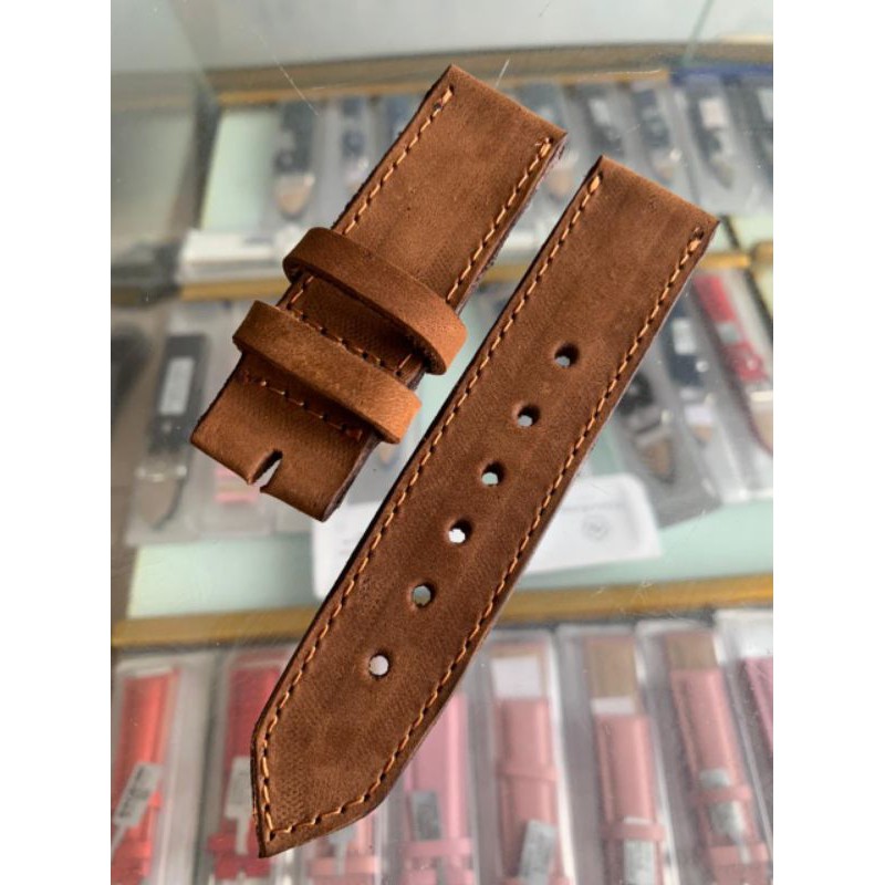 Strap Tali Jam Tangan Kulit model suede lembut coklat tua