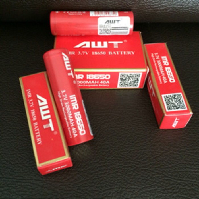 Elektronik kecil lainnya CUCI GUDANG BATRE AWT 3.000 mAh BATRE 18650 BATERAI AWT MERAH