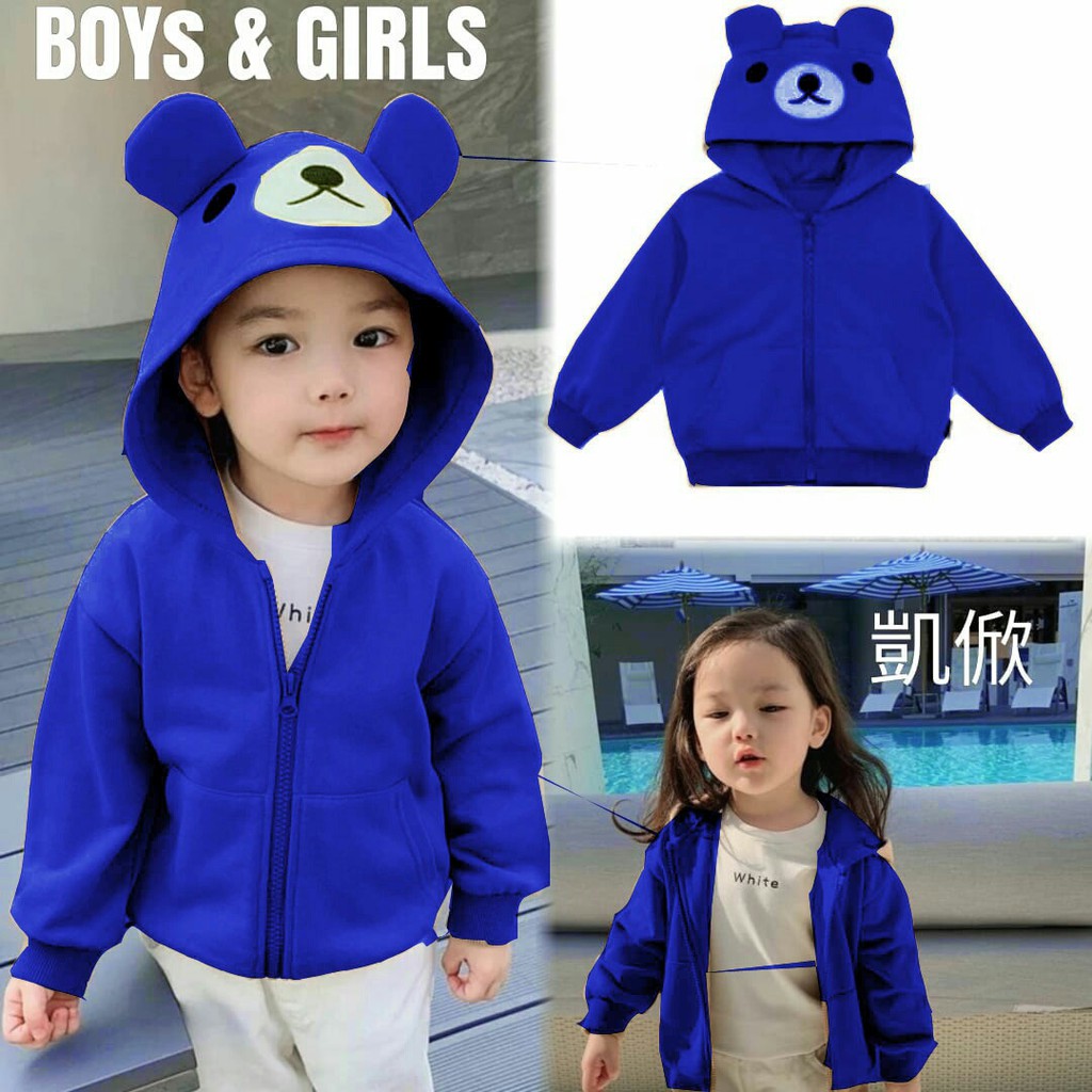 Baju anak jaket anak boy / girl motif bear MS