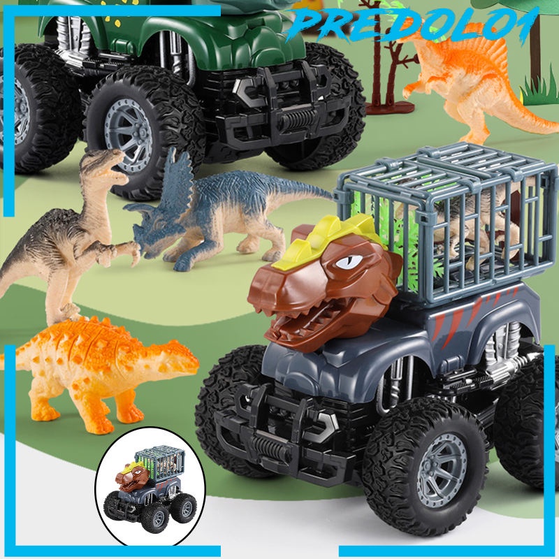 (Predolo1) Mainan Mobil Truk Pengangkut Dinosaurus Untuk Anak Laki-Laki / Perempuan