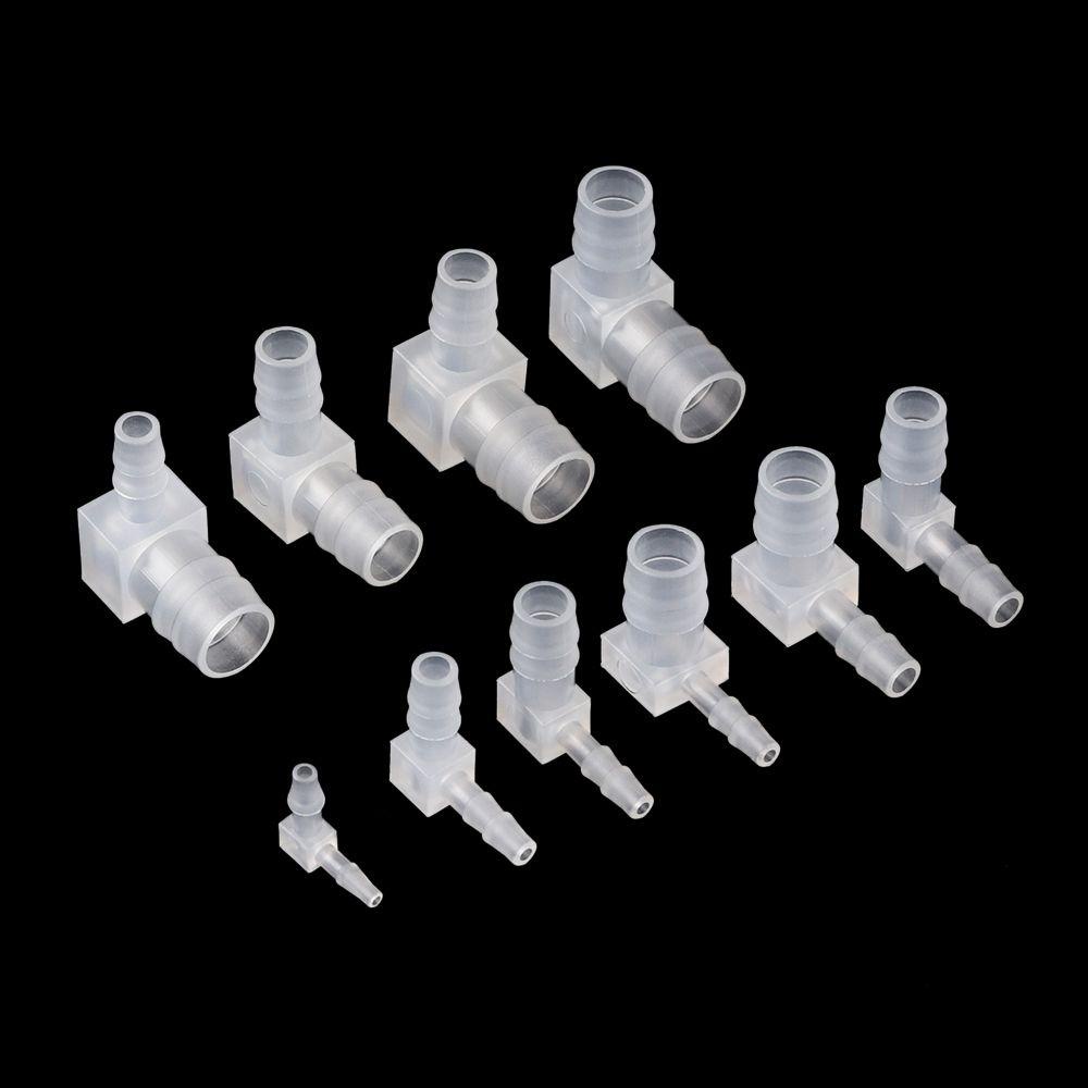 Nanas 5pcs Konektor Siku PP Sama Pompa Angin Pagoda Aquarium Fish Tank Sambungan Selang