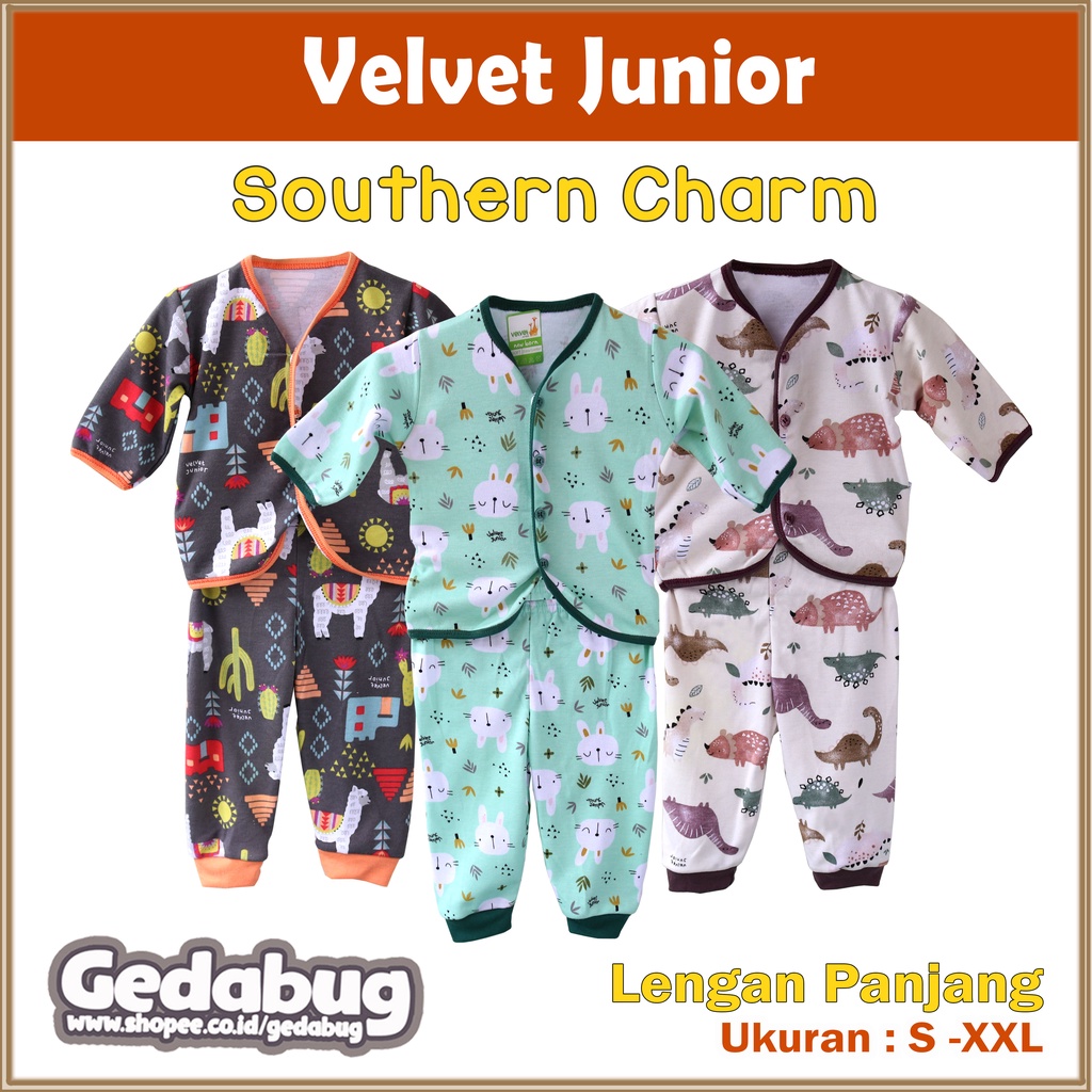 Setelan Velvet Junior Kancing PANJANG | SAVANNA Soul - SOUTHERN Charm | Motif Terbaru GEDABUG