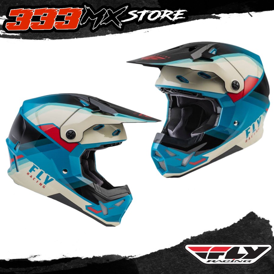 FLY FORMULA CP RUSH BLACK HELM CROSS FLY RACING FORMULA CP RUSH TEAL