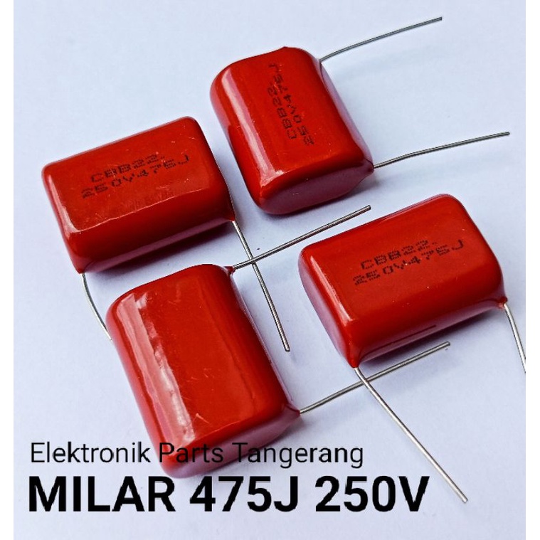 CAPACITOR MILAR 475J 250V 475 J 250V CAPACITOR MYLAR CBB 475J 250V KAPASITOR MILAR 475J 250V KAPASIT