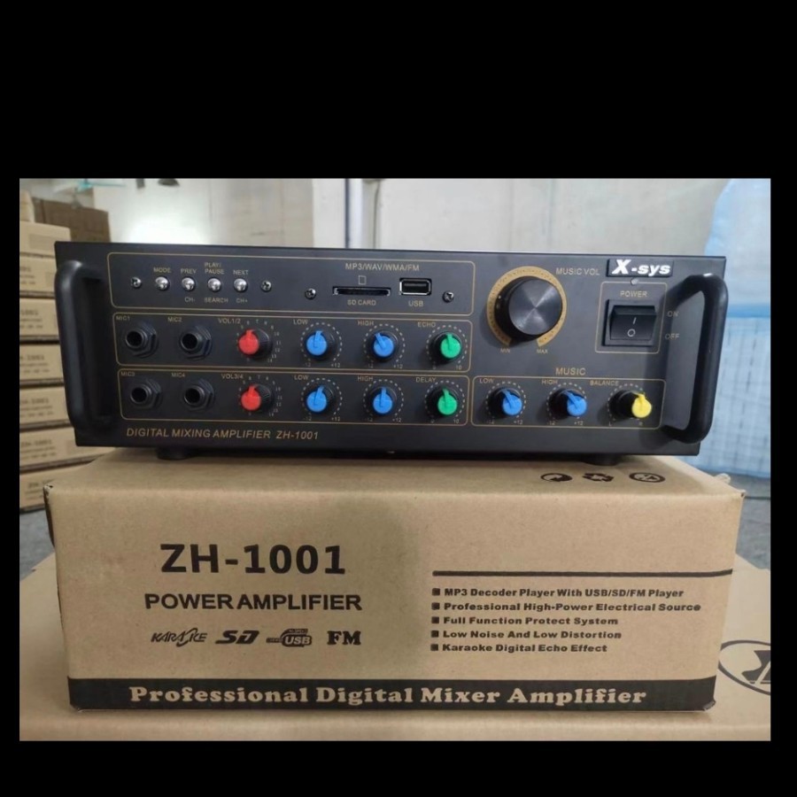 Amplifier Karaoke X-SYS ZH 1001 Bluetooth USB Amplifier X Sys ZH1001-ZH1002