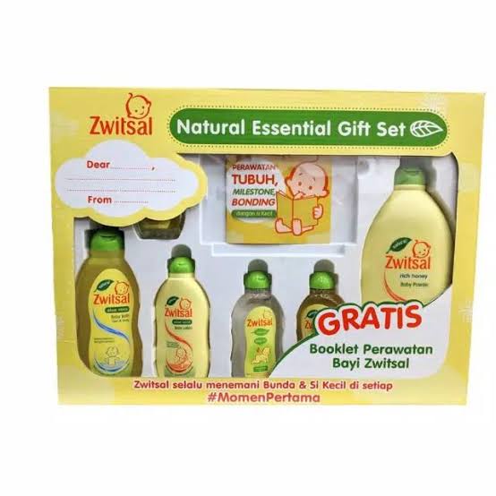 Zwitsal Essential Gift Set - Perlengkapan Mandi Bayi 1 Set Lengkap - Kado Perlengkapan Mandi Bayi