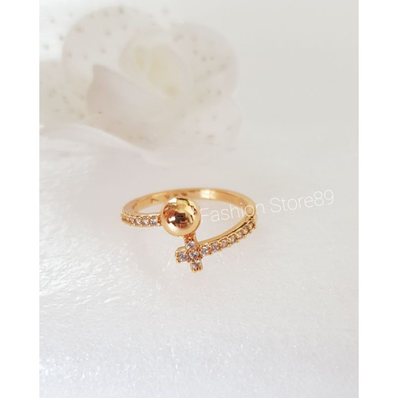 Ready Cincin Salib Xuping Yaxiya import Model Fashion Salib full permata cincin rohani