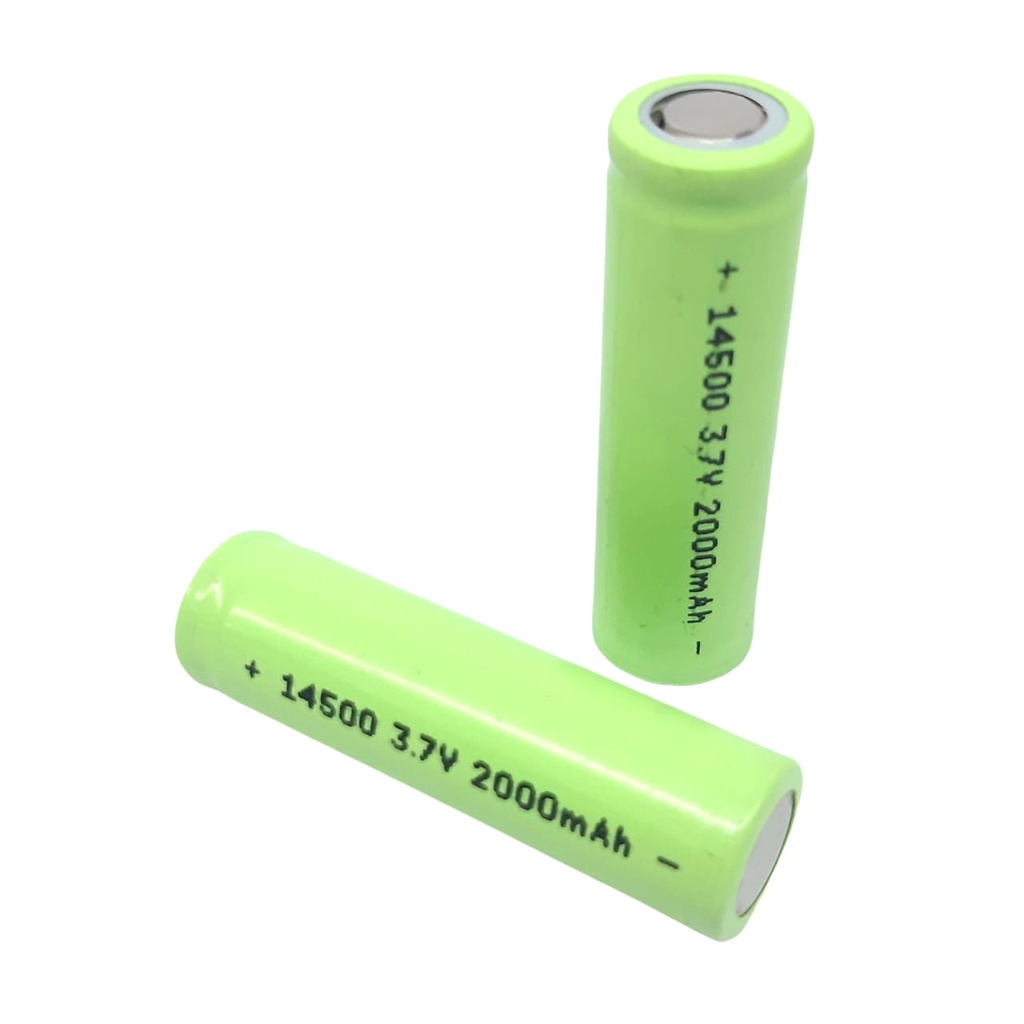 Baterai 14500 Li-ION 3.7V - 2000mAh 2Pcs Flat