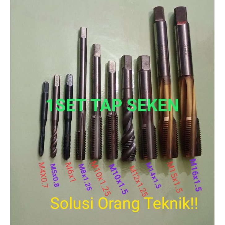 TAP SET M4X0.7 M5X0.8 M6X1 M8X1.25 M10X1.25 M10X1.5  M12X1.25 M14X1.5 M15X1.5  M16X1.5 TAP SET 10BIJ