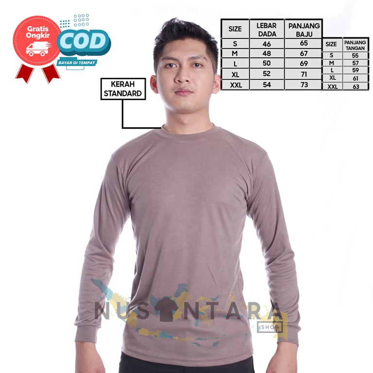 Kaos Security Polisi Satpam Polos Tangan Panjang Kerah Pendek Warna Coklat Satpam Pol PP