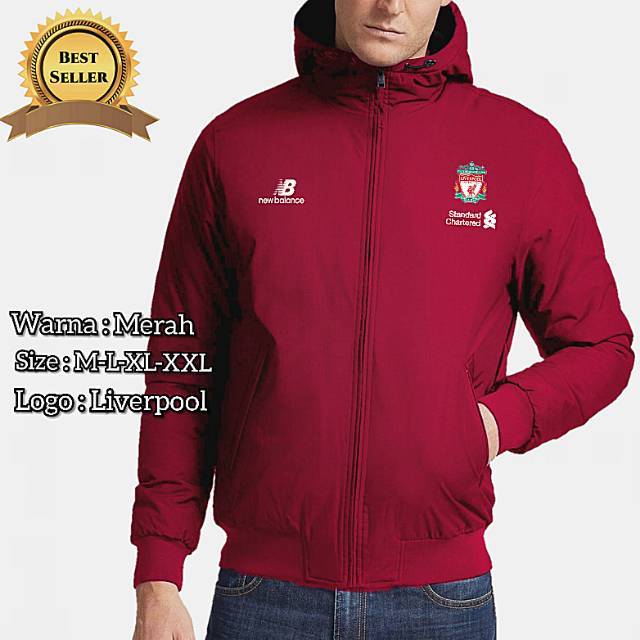 Jaket Parasut Waterproof Liverpool - Merah