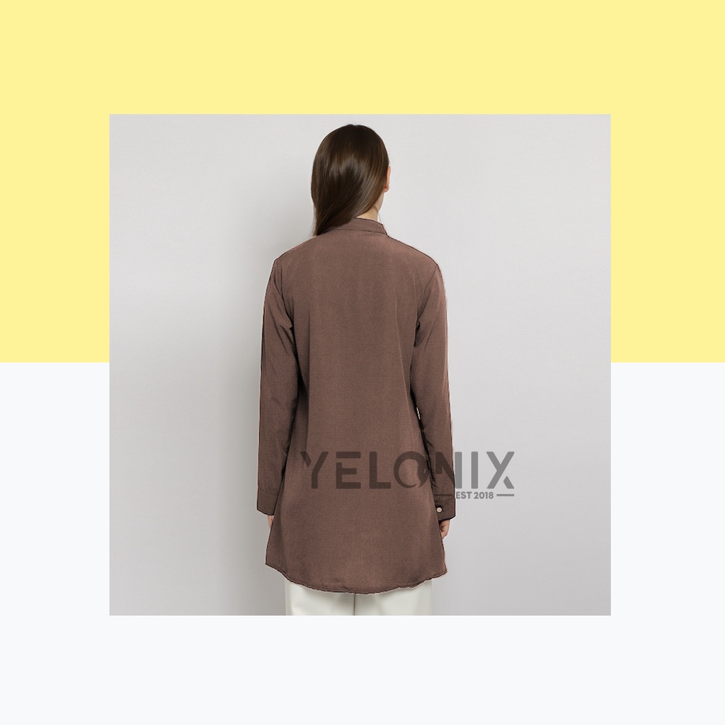 YELONIX - KEMEJA TUNIK TANIA POLOS WANITA PANJANG