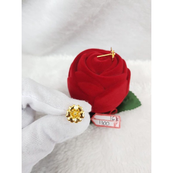 GW407L173L giwang anting tusuk model bunga mawar emas kuning asli berat 1.300 kadar 70% 16k