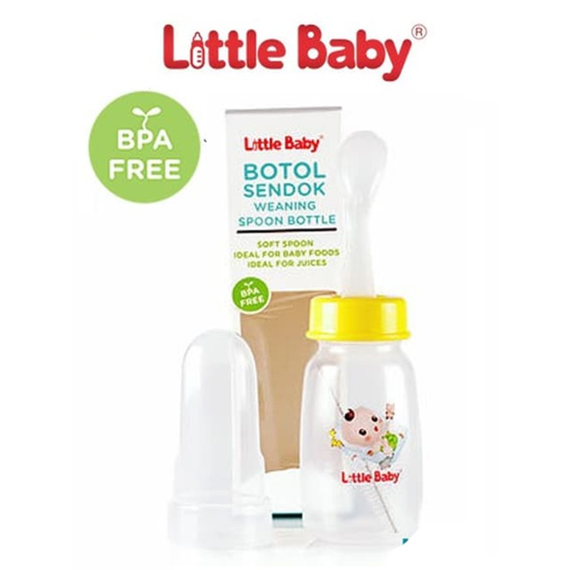 Little Baby Botol Sendok Weaning Spoon Bottle 120ml Botol Sendok Bayi Dengan Sikat Botol