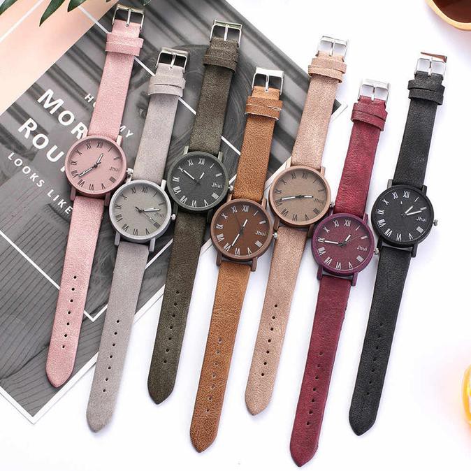 [Sepasang] Jam Tangan Couple Pria Wanita JHUI Leather