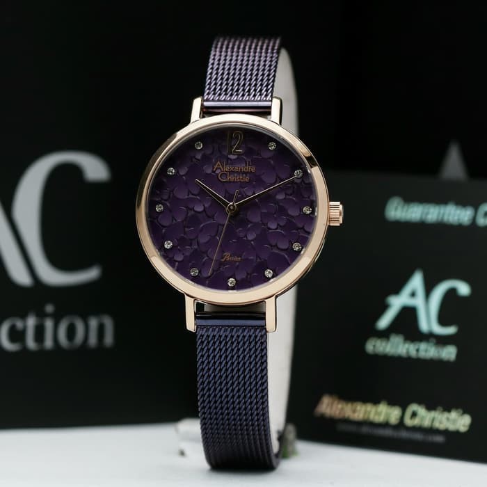ALEXANDRE CHRISTIE ORIGINAL AC2728 UNGU ROSEGOLD JAM WANITA