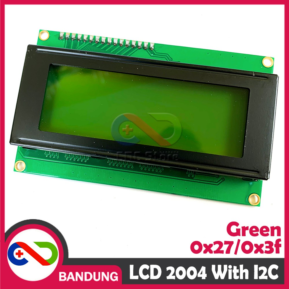 LCD CHARACTER 20X4 2004 5V GREEN HJAU BACKLIGHT MODULE + I2C MODULE