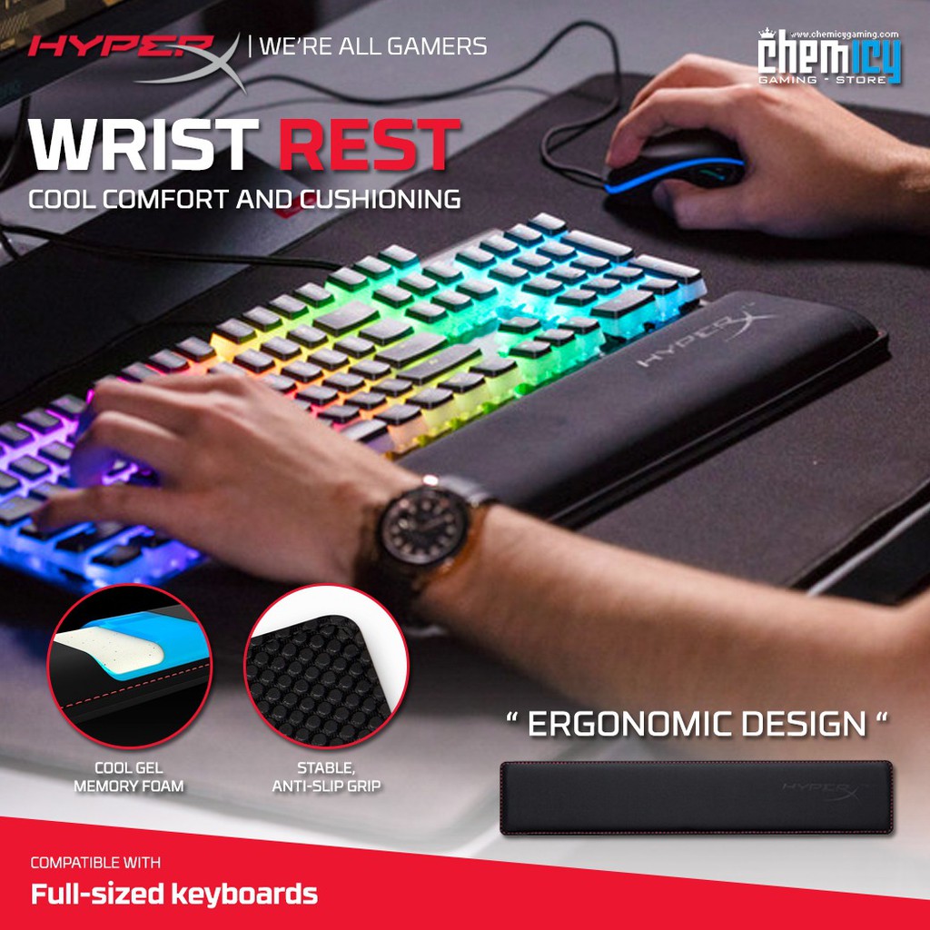 HyperX Wrist Rest Cool Gel Memory Foam for Gaming Keyboard