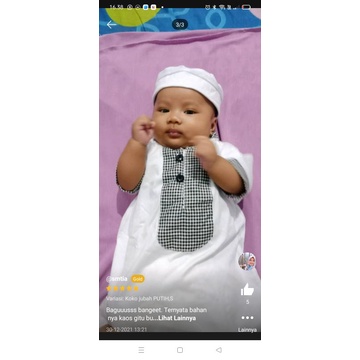 Jubah Bayi Murah/ Jubah Bayi + kopyah usia 0-12 bulan bahan halus adem