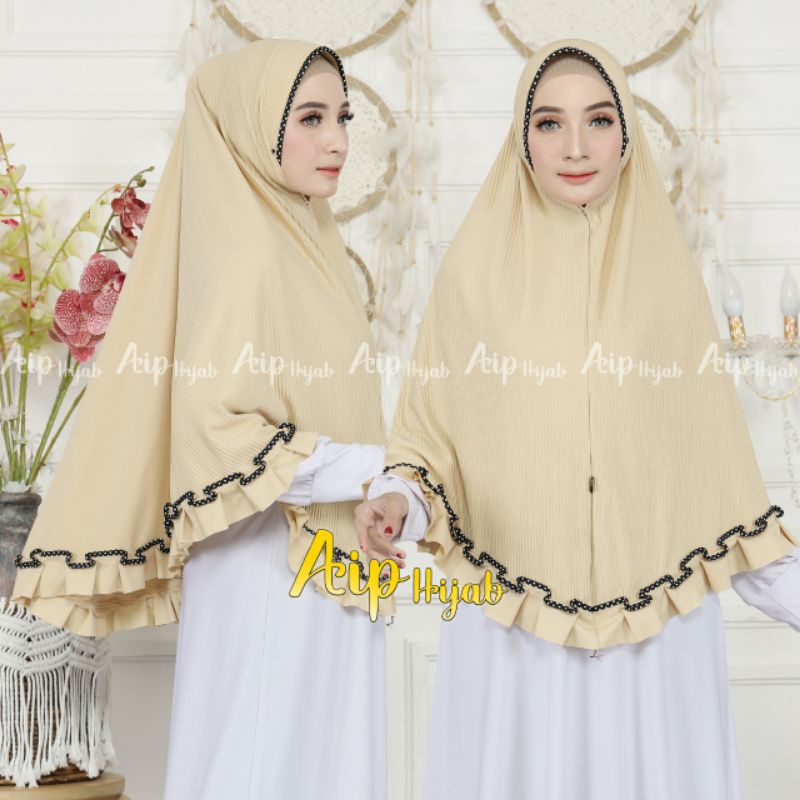 HIJAB INSTAN PLISKET POLKA GOTIK XL ORI AIP HIJAB