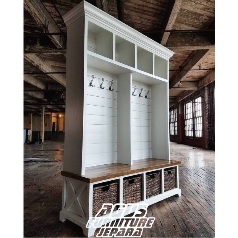 RAK GANTUNG BAJU LEMARI DUCO VINTAGE (lemari gantung lemari hias duco)