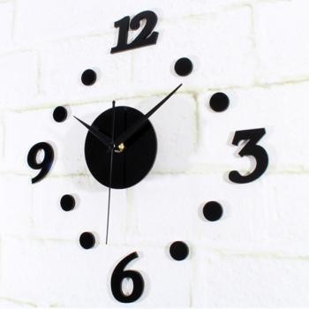 Taffware Jam Dinding DIY Giant Clock Creative Design 30-50cm DIY-06 HITAM