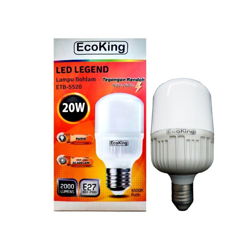 Bohlam  Lampu LED 20 watt Murah EcoKing Tabung