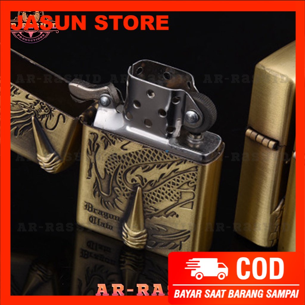 BISA COD! Korek Api Zippo Roda Api Minyak Jiantai Motif Cakar JT-6055