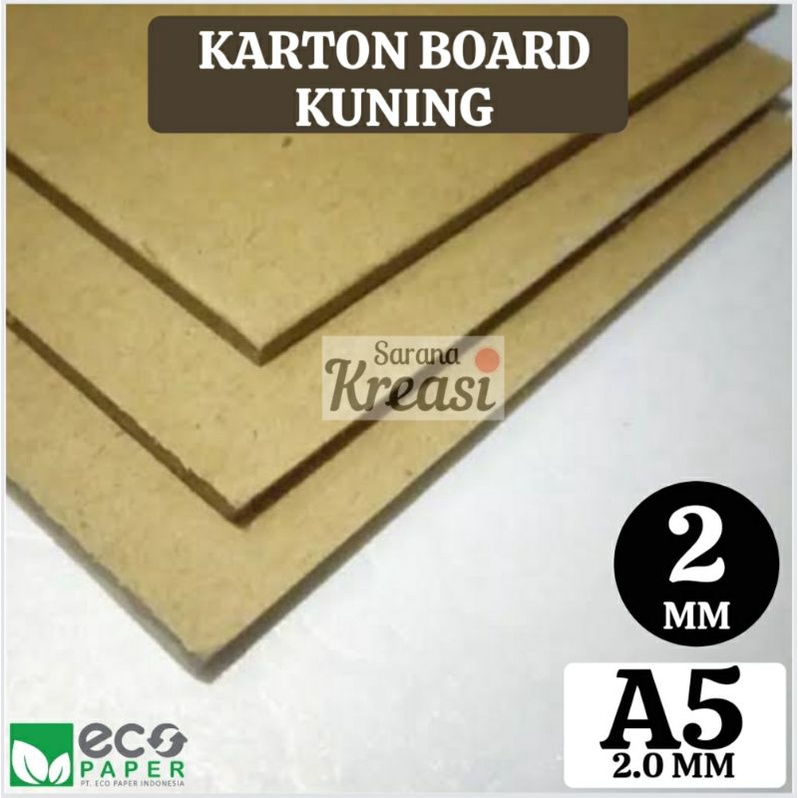

Karton Board Kuning 2 mili A5 (2mm - Satuan)