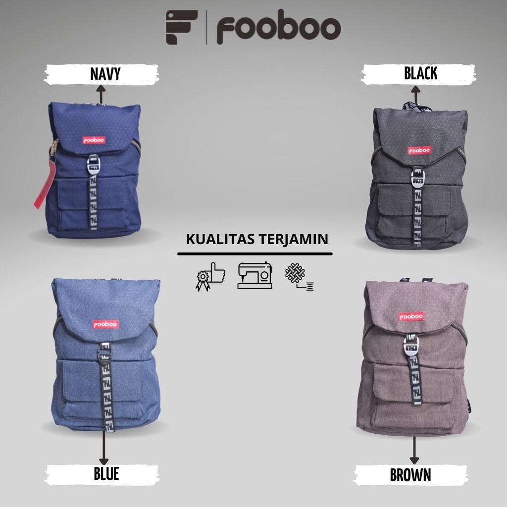 fooboo tas ransel backpack sekolah laptop pria wanita