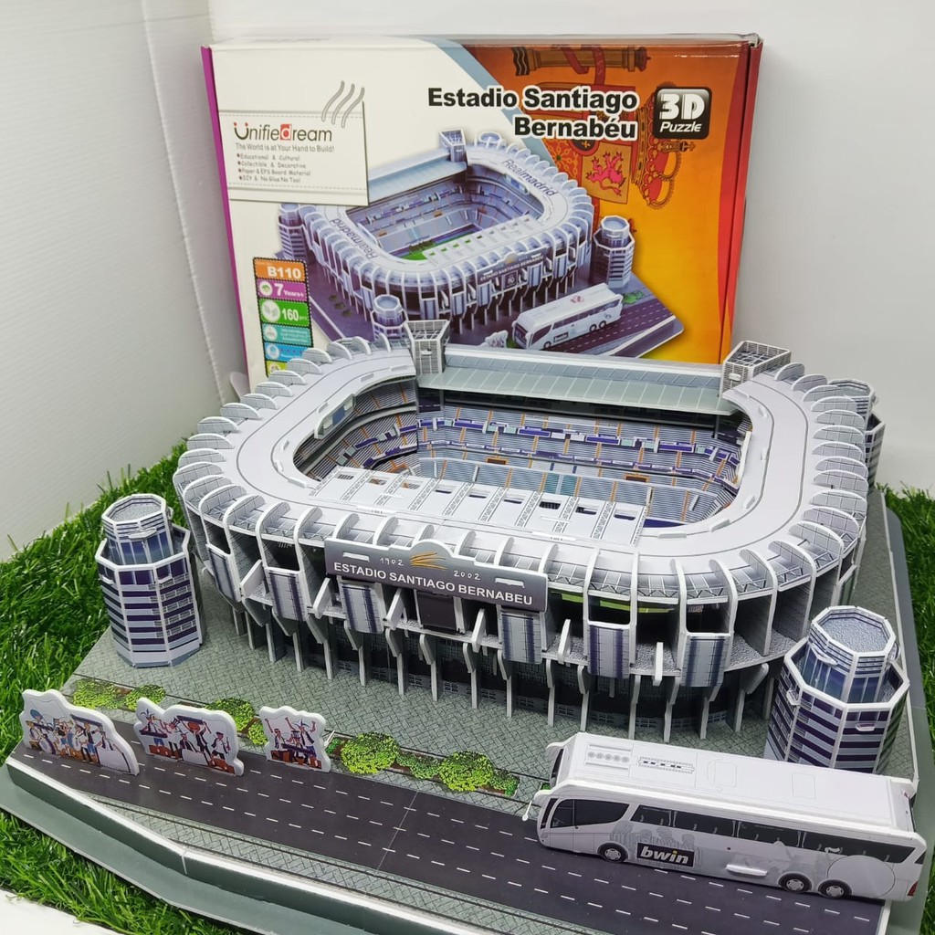 DIECAST STADION MINIATUR STADION SEPAK BOLA SANTIAGO BERNABEU MINIATUR LAPANGAN