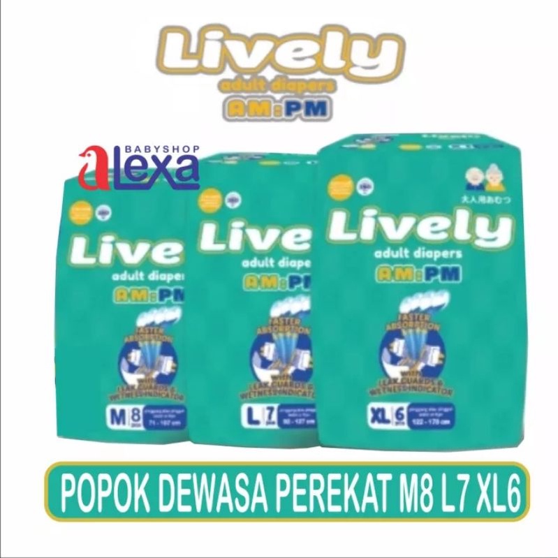 LIVELY Popok dewasa Perekat  / Pempers Dewasa perekat M8 L7 XL6 - adult diapers