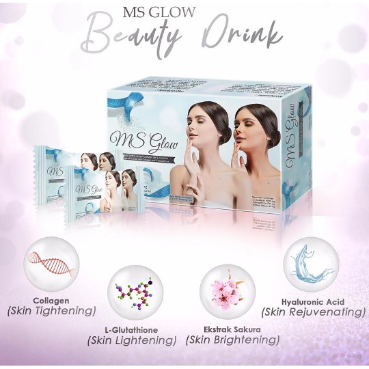 Ms Glow Beauty Drink Suplemen Pemutih Badan Shopee Indonesia