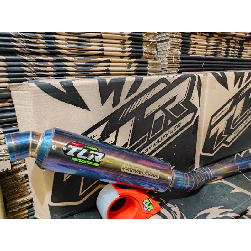 knalpot CB/GL/Mp tiger type bulat full Bluemon TLR factory muffler