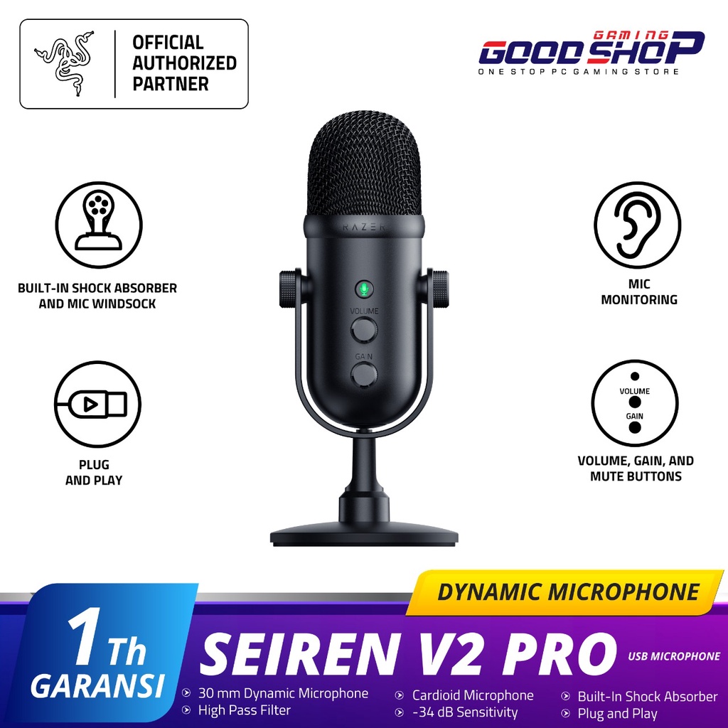 Razer Seiren V2 Pro - Professional-grade USB Microphone for Streamers