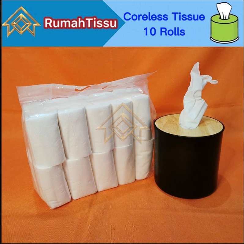 Tisu Tissue Gulung Roll Coreless Tanpa Tulang 10 Rolls 2 Ply Murah
