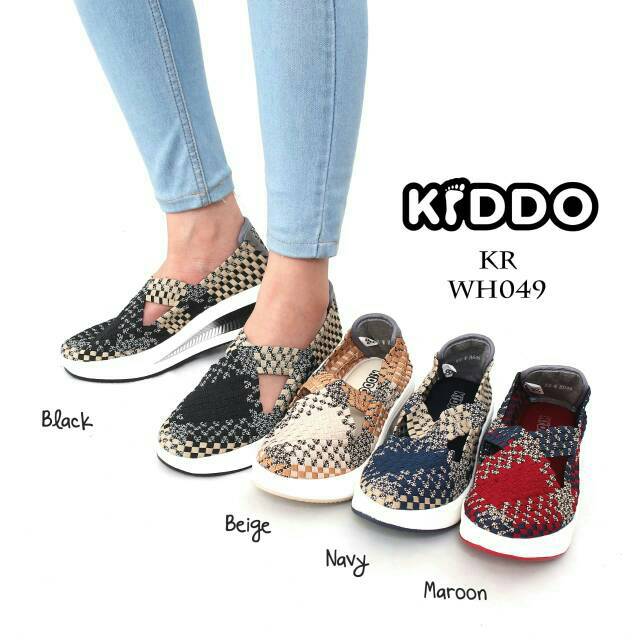 Sepatu Rajut KIDDO W778 / WH049 WEDGES ORIGINAL