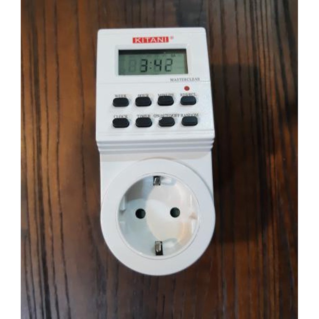 Kitani Digital Timer Stop Kontak Listrik Otomatis Beban Maksimum 16A/3600w, Tegangan 220-230v.