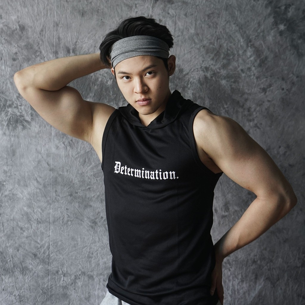 DONSON Sportswear Hoodie Singlet Sleeveless Tank Top Determination Black