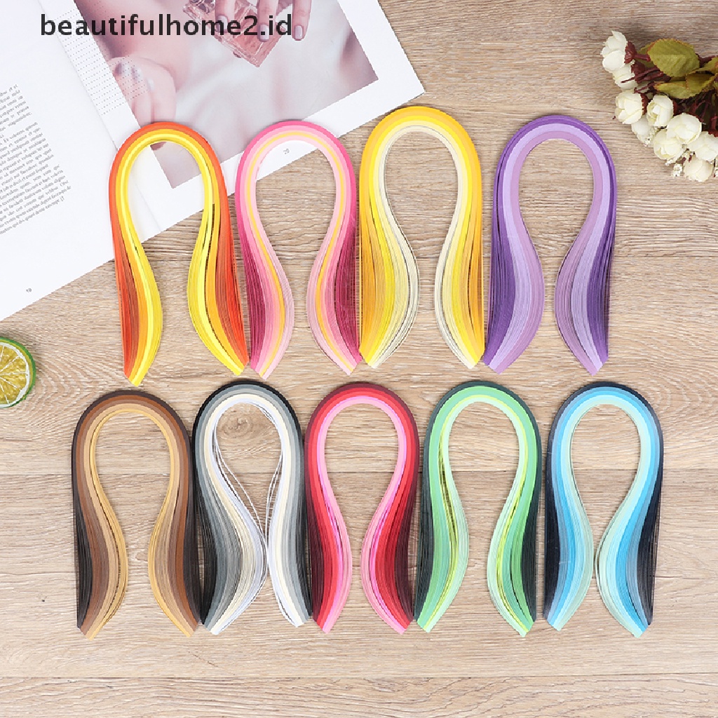 (Beautifulhome2.Id) 100pcs / Set Strip Kertas Quilling 3mm 39cm Untuk Kerajinan Tangan Diy