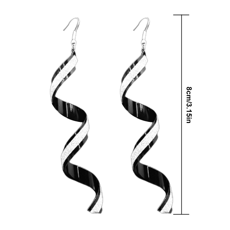 Anting Gantung Panjang Model Spiral Untuk Wanita