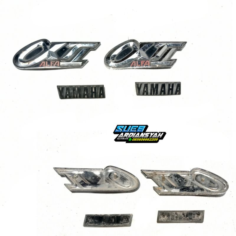 emblem logo cover body yamaha alfa lawas oxr lama iir emblem body samping yamaha alfa crom original