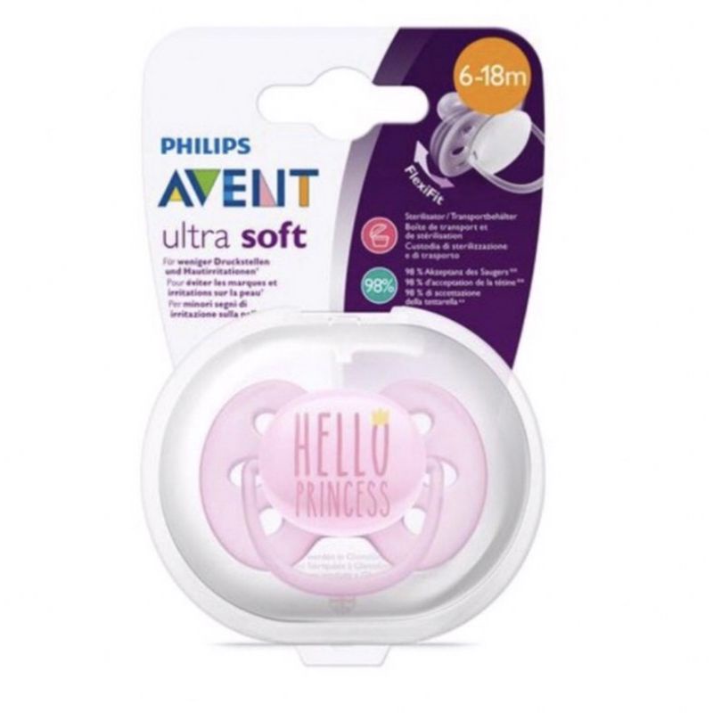 Empeng Avent Night Time Soother 6 - 18m Star Pacifier Dot bayi-1pc(BOX)HelloPrinces