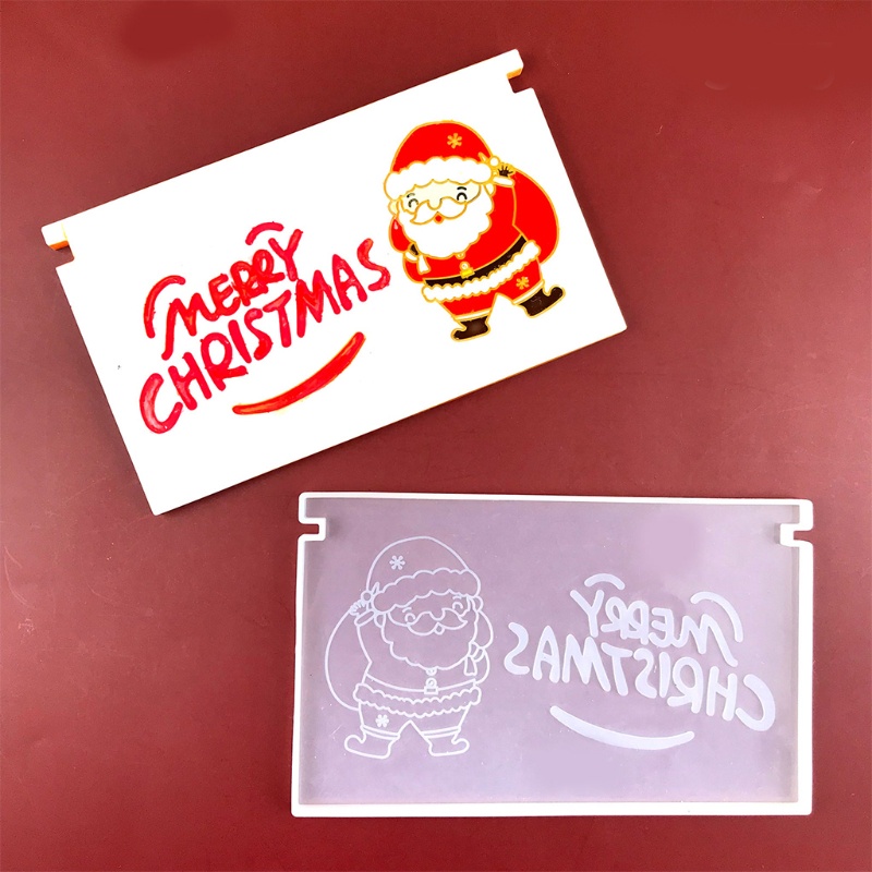 Cetakan Resin Epoksi Desain Merry Christmas Untuk Dekorasi Kerajinan Perhiasan Liontin