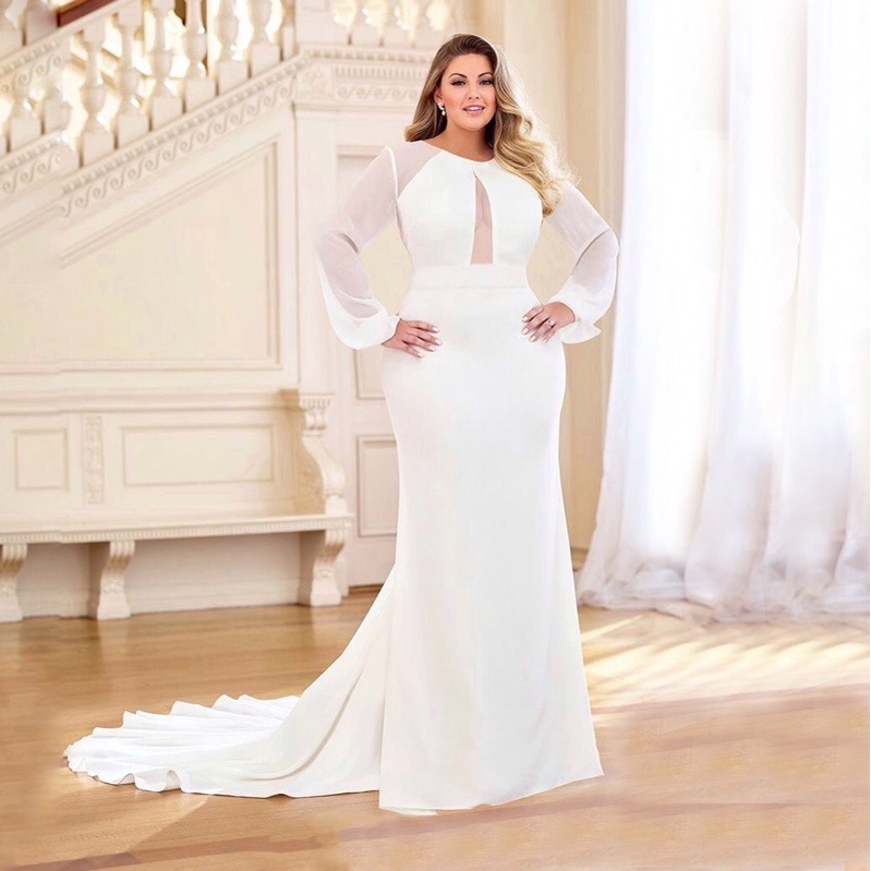 Gaun pesta wanita wedding dress mermaid big size dress plus size jumbo ukuran besar gaun pengantin p