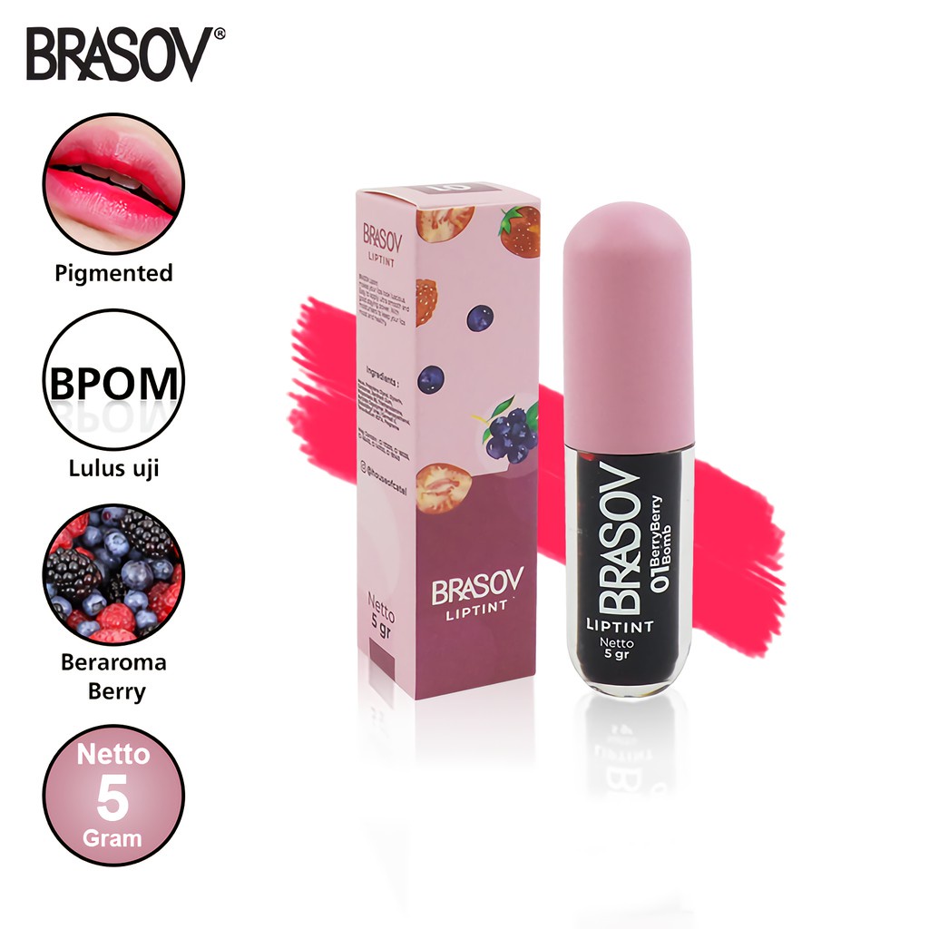 Liptint Brasov Pewarna Bibir 5Gr Original (✔️BPOM)